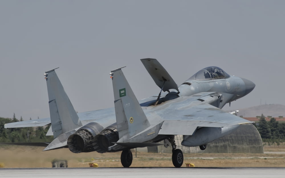 A Royal Saudi Air Force F-15 during Exercise Anatolian Eagle Canvas Art - Giovanni CollaStocktrek Images (18 x 11)