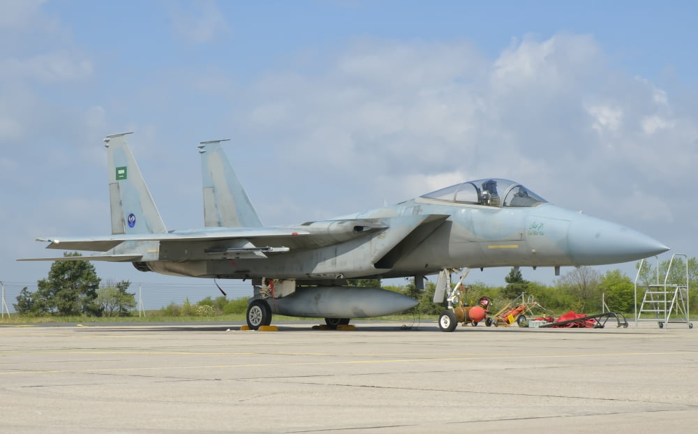 A Royal Saudi Air Force F-15C at Nancy Air Base France Canvas Art - Giovanni CollaStocktrek Images (36 x 23)