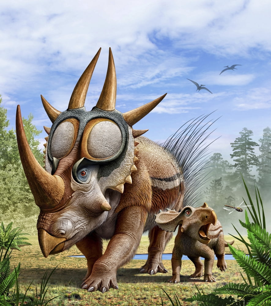 A Rubeosaurus and his offspring Canvas Art - Mohamad HaghaniStocktrek Images (27 x 30)