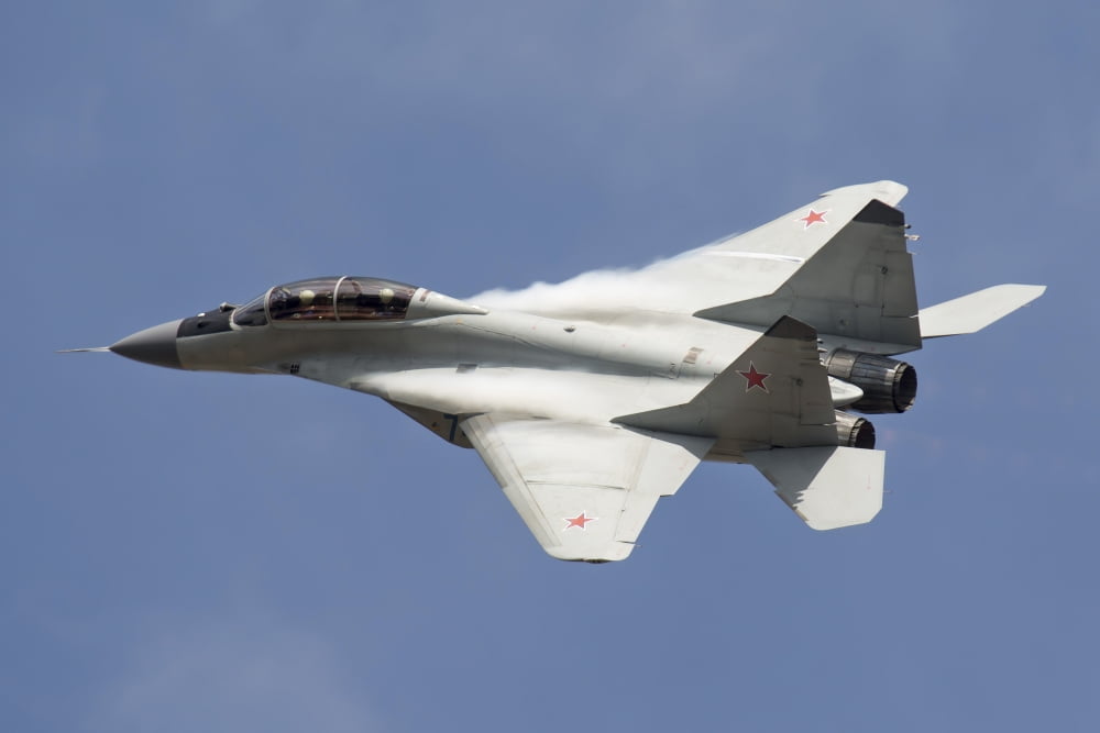 A Russian Air Force MiG-35 fighter plane Canvas Art - Daniele FaccioliStocktrek Images (34 x 23)