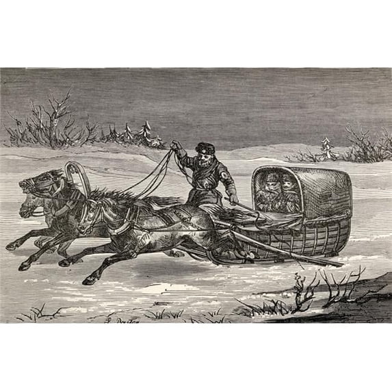 A Russian Covered Sledge In The Nineteenth Century From The Book From Paris to Pekin Over Siberian Snows Published 1889 Poster Print - 18 x 11