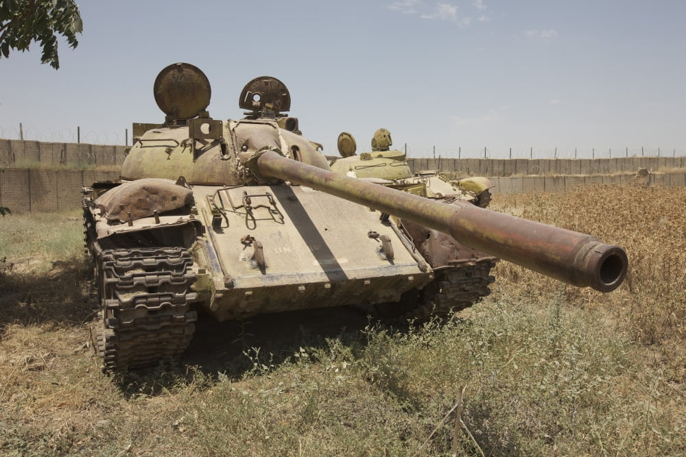A Russian T-55 main battle tank Canvas Art - Terry MooreStocktrek Images (35 x 24)