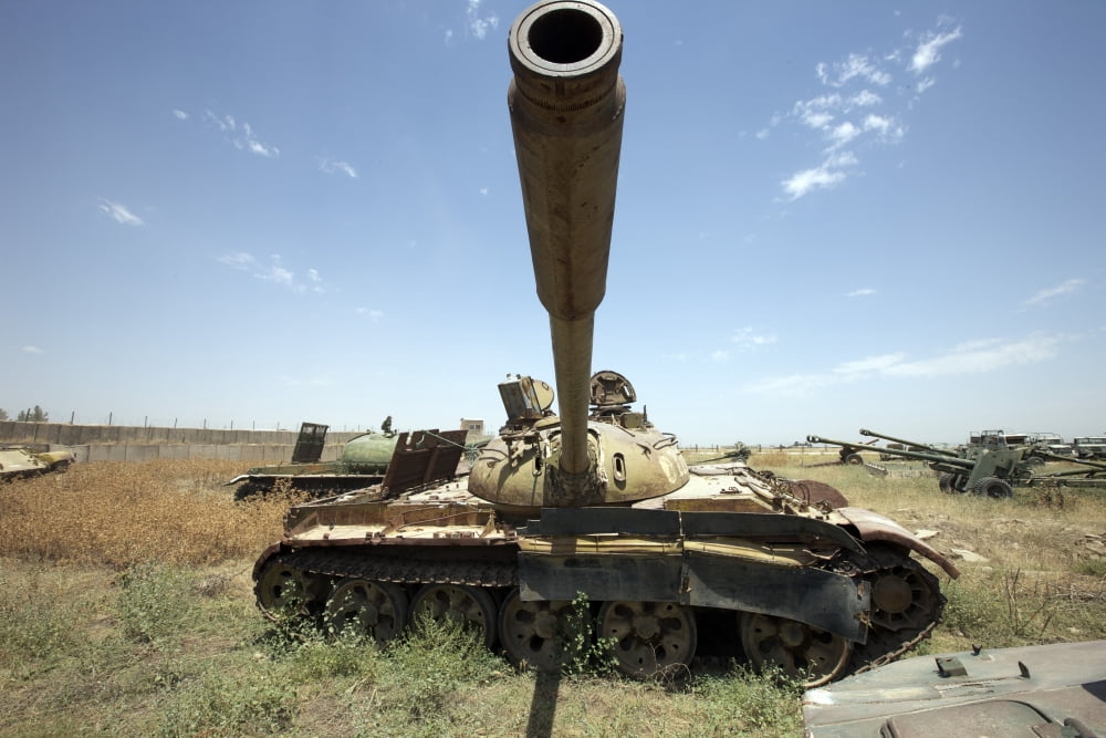 A Russian T-55 main battle tank Canvas Art - Terry MooreStocktrek Images (35 x 24)