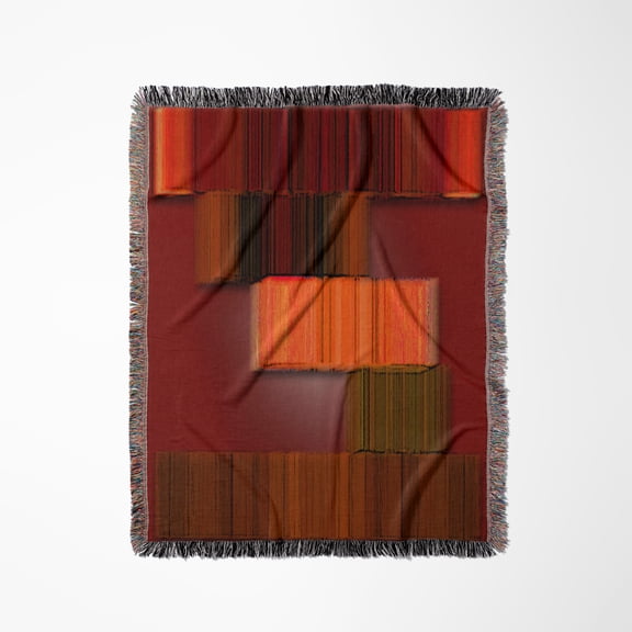 A Rust Red With Brown Modern Looking Picture Using 3D Plane, Woven Blanket