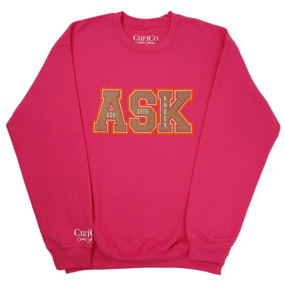 A.S.K. Appliqued Fleece Sweatshirt – Cozy Style with a Positive Message