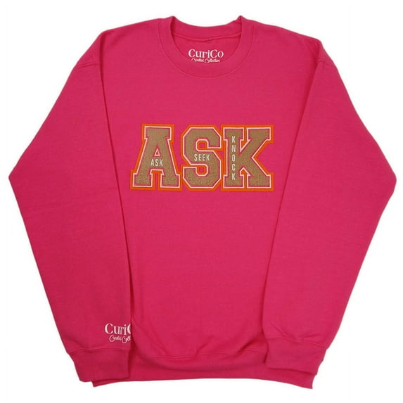 A.S.K. Appliqued Fleece Sweatshirt – Cozy Style with a Positive Message