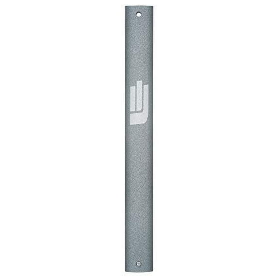A&S Mezuzot Aluminum Mezuzah Case with Exclusive Modern Shin Design Easy Peel and Stick Judaica Door Mezuza for 5 Inches Parchment Scroll (Navy/Gray, 7 Inches)
