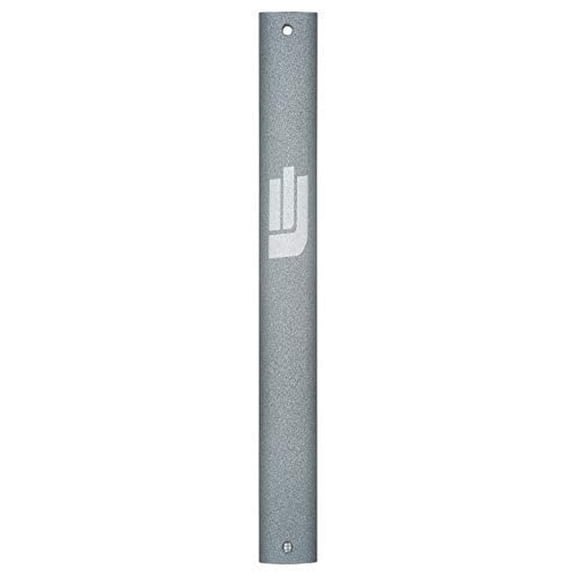 A&S Mezuzot Aluminum Mezuzah Case with Exclusive Modern Shin Design Easy Peel and Stick Judaica Door Mezuza for 5 Inches Parchment Scroll (Navy/Gray, 7 Inches)