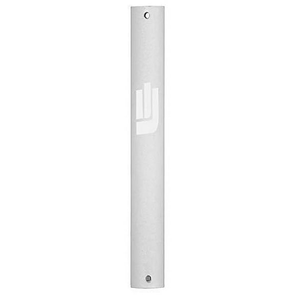 A&S Mezuzot Aluminum Mezuzah Case with Exclusive Modern Shin Design Easy Peel and Stick Judaica Door Mezuza for 5 Inches Parchment Scroll(Silver, 6 Inches)