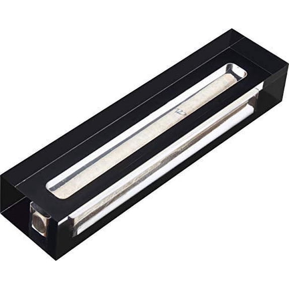 A&S Mezuzot Clear Mezuzah Case in Acrylic-Lucite Design Waterproof Judiaca Gifts Modern Home Prosperity Decor (Black, 6 Inches)