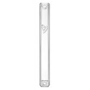 A&S Mezuzot Mezuzah Clear Plastic-Lucite Case Waterproof Silver Shin Jewish Home Blessing Protection Cover (2, 20cm-8inch)