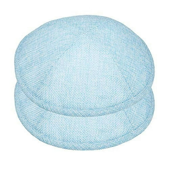 A&S Mezuzot Modern Linen Kippah for Men Yarmulke Cap Jewish Yamaka Hat Kippot Yarmulka Set of 2 - Light Blue