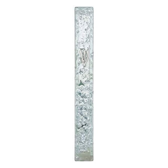 A&S Mezuzot Modern Shattered Glass Mezuzah Case Design Waterproof Home Blessing and Protection Cover (Light Blue, 5 Inches)