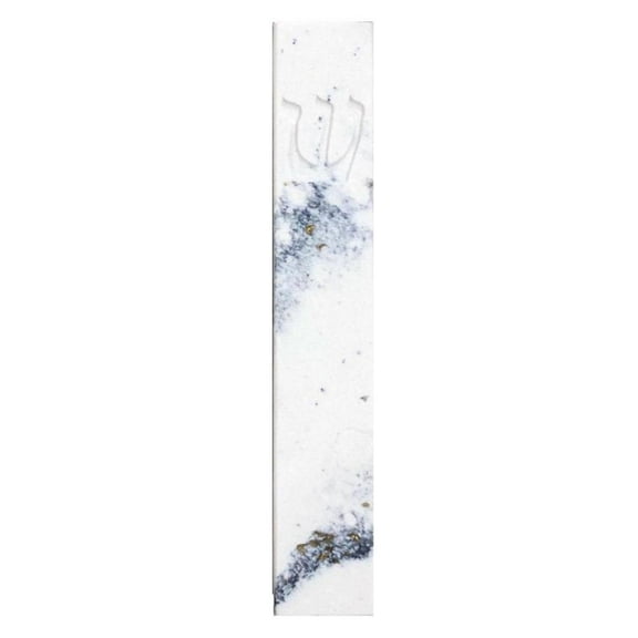 A&S Mezuzot Quartz Mezuzah Case with Engraved Shin Design Easy Peel and Stick Judaica Door Mezuza