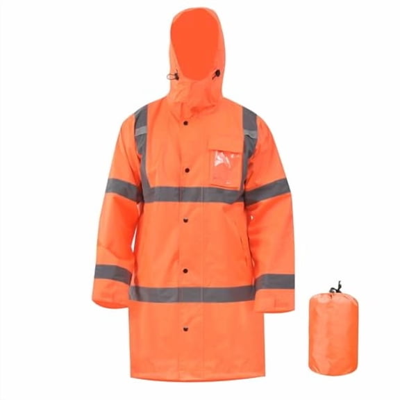 A-SAFETY High Vis Rain Jacket Trench Coat &Safety Rain Jacket RIVER OTTER Rain Bibs ANSI Class 3