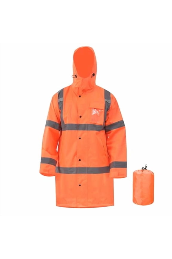 High Vis Rain Jacket Trench Coat &Safety Rain Jacket RIVER OTTER Rain Bibs ANSI Class 3
