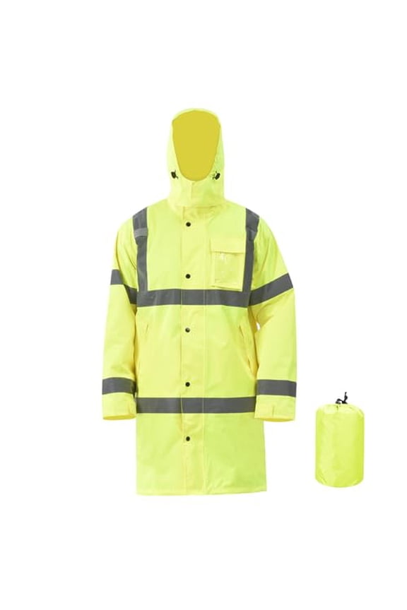 High Vis Rain Jacket Trench Coat &Safety Rain Jacket RIVER OTTER Rain Bibs ANSI Class 3