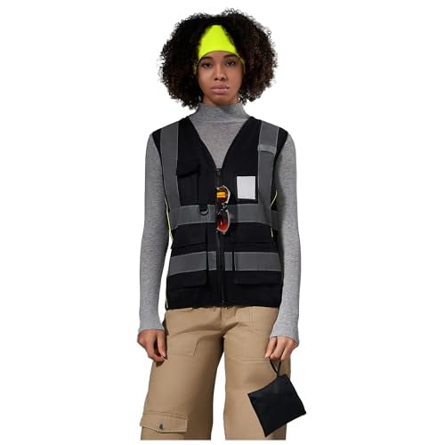 A-SAFETY High Vis Safety Vest for Women - Reflective Strips, Multi-Pockets, Zipper Closure