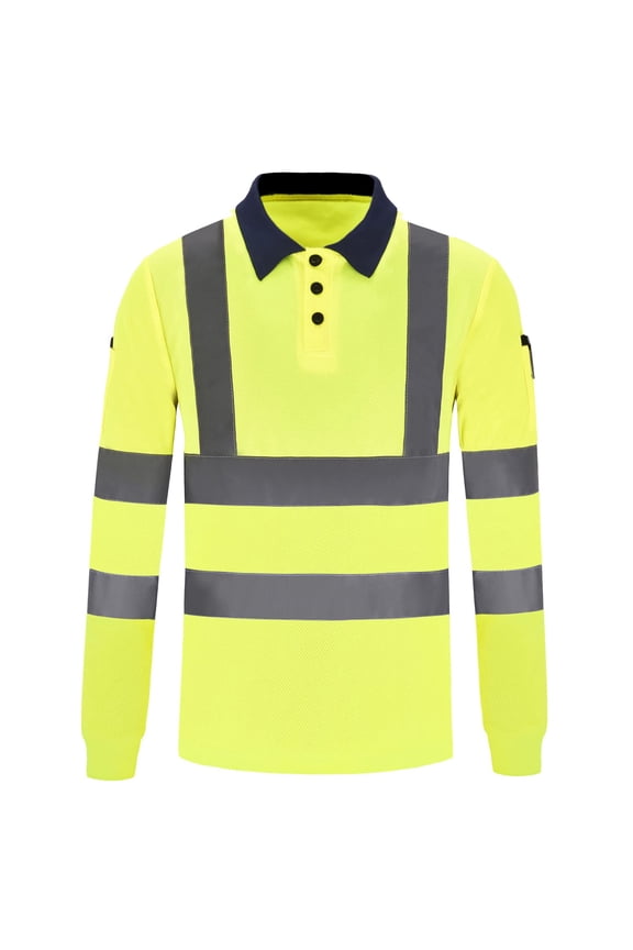 Long sleeves Hi Vis Safety Daily Work Construction Polo Shirts for Men for Women