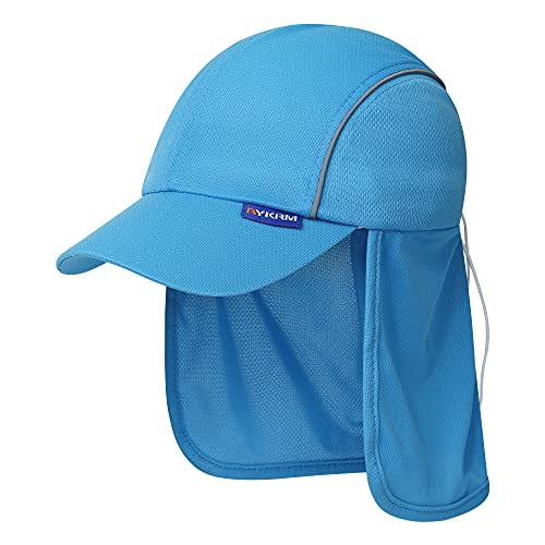 A-SAFETY Mens UV Sun Protection work Cap Safari Hike Cap with Reflective Neck Flap Fishing Orang Yellow Hat