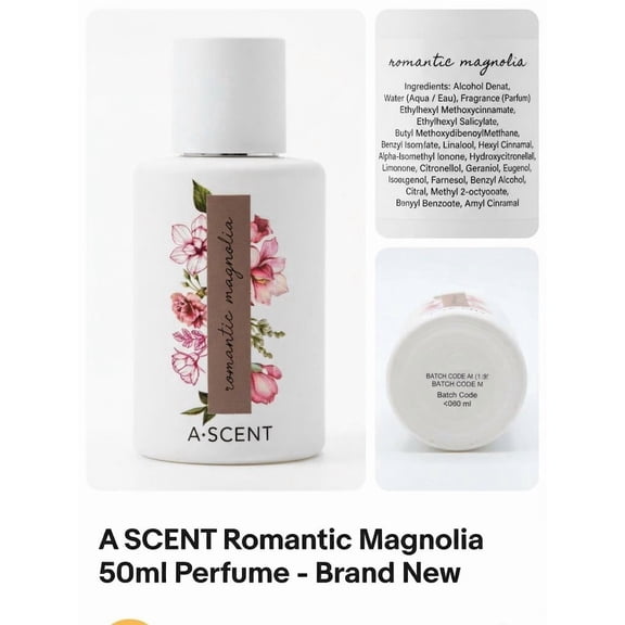 A-SCENT Romantic Magnolia Eau de Parfum for Women, Floral Perfume Spray, 1.7 fl oz