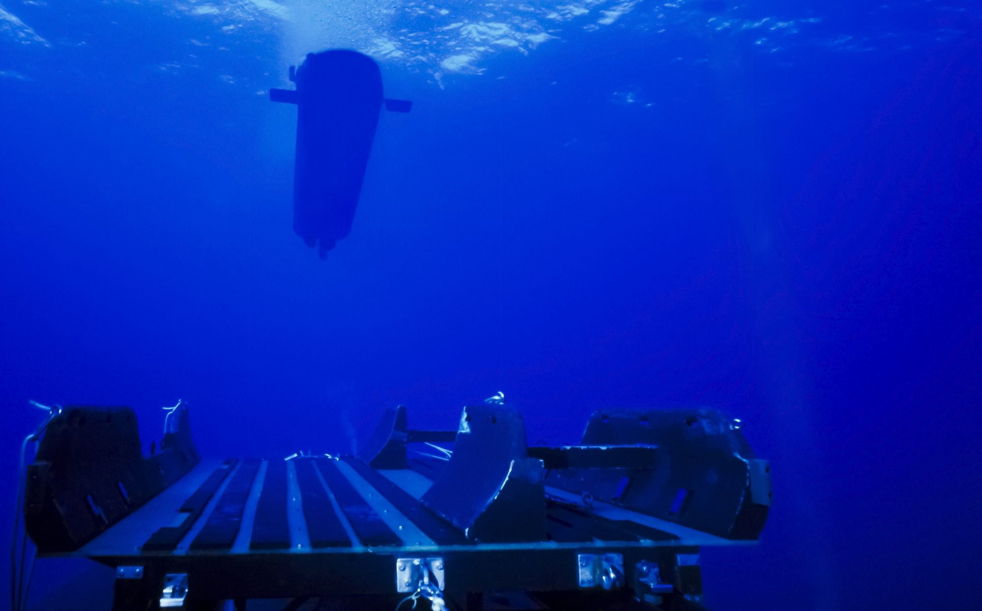 A SEAL Delivery Vehicle rendezvous with a submarine Canvas Art - Michael WoodStocktrek Images (36 x 22)