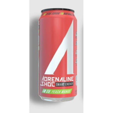 A SHOC Peach Mango Energy Drink, 16 fl oz can