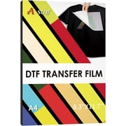 A-SUB DTF Film A4 Clear Transfer Paper for DTF Printer 30 Sheets , for Dark, Light, Cotton, Polyester Any Fabrics, 8.3" x 11.7" DTF Transfer Film