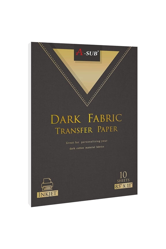 Dark Transfer Paper, Inkjet Printable Iron On Heat Transfer Paper for Dark Fabrics, 10 Sheets 8.5x11 Inch, Dark T Shirts Transfer Paper