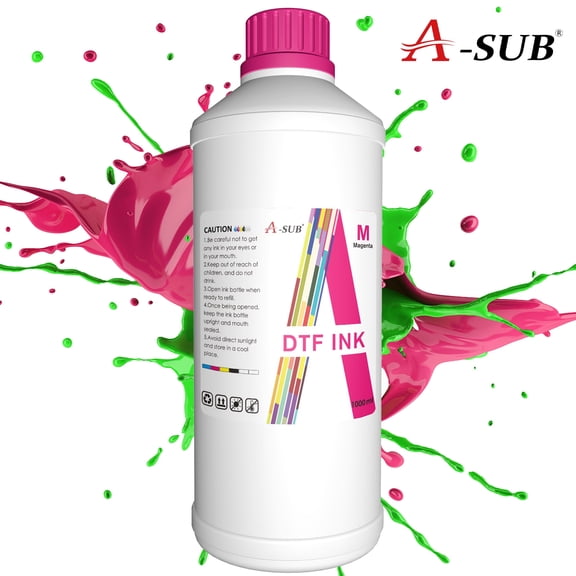 A-SUB Premium DTF Ink Refill Bottle 1000ML Magenta Sublimation Ink for inkjet Printers XP-15000 ET-8550 L1800 etc, US Stock DTF Transfer Ink