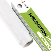 A-SUB Sublimation HTV Vinyl Roll 12"x10FT Matte Clear HTV for Sublimation Heat Transfer, Iron-on Vinyl for Light Cotton, Compatible Cricut Heat Press