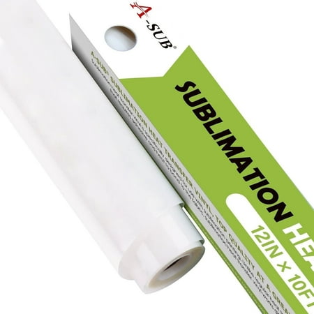 A-SUB Sublimation HTV Vinyl Roll 12"x10FT Matte Clear HTV for Sublimation Heat Transfer, Iron-on Vinyl for Light Cotton, Compatible Cricut Heat Press