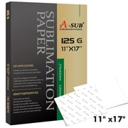 A-SUB Sublimation Paper 11x17 Inch 110 Sheets for All Inkjet Printer which Match Sublimation Ink 125g Ledger Size Sublimation Paper Heat Transfer