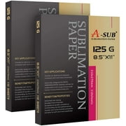 A-SUB Sublimation Paper 8.5x11 Inch 220 Sheets 125gsm for Any Inkjet Printer which Match Sublimation Ink, Sublimation Printer Paper Heat Transfer