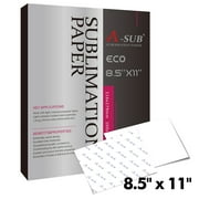 A-SUB Sublimation Paper 8.5x11 Inch for DIY Unique Christmas Gifts Compatible with Inkjet Printer which Match Sublimation Ink 100 Sheets