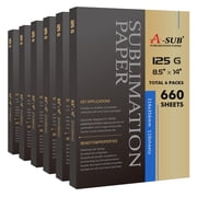 A-SUB Sublimation Paper 8.5x14 Inches 660 Sheets for Any Inkjet Printer which Match Sublimation Ink 125g