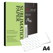A-SUB Sublimation Paper A4 eco 125g 100 Sheets Compatible with Inkjet Printer Which Match Sublimation Ink 8.3x11.7 Inch