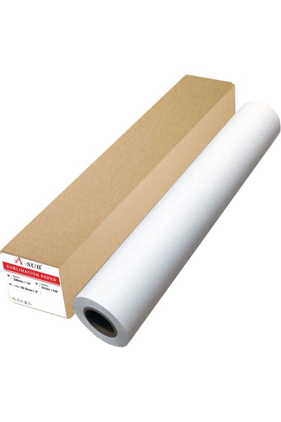 Sublimation Paper Roll 105gsm 13 Inch x 110 Feet Quick Drying Compatible with Inkjet Printer