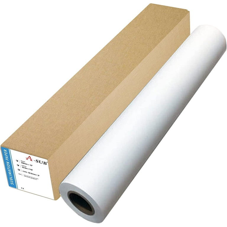 A-SUB Sublimation Paper Roll 120gsm 13 Inch x 110 Feet Quick Drying  Sublimation Roll Paper 13 x 110ft Compatible with Epson Printer with  Sublimation