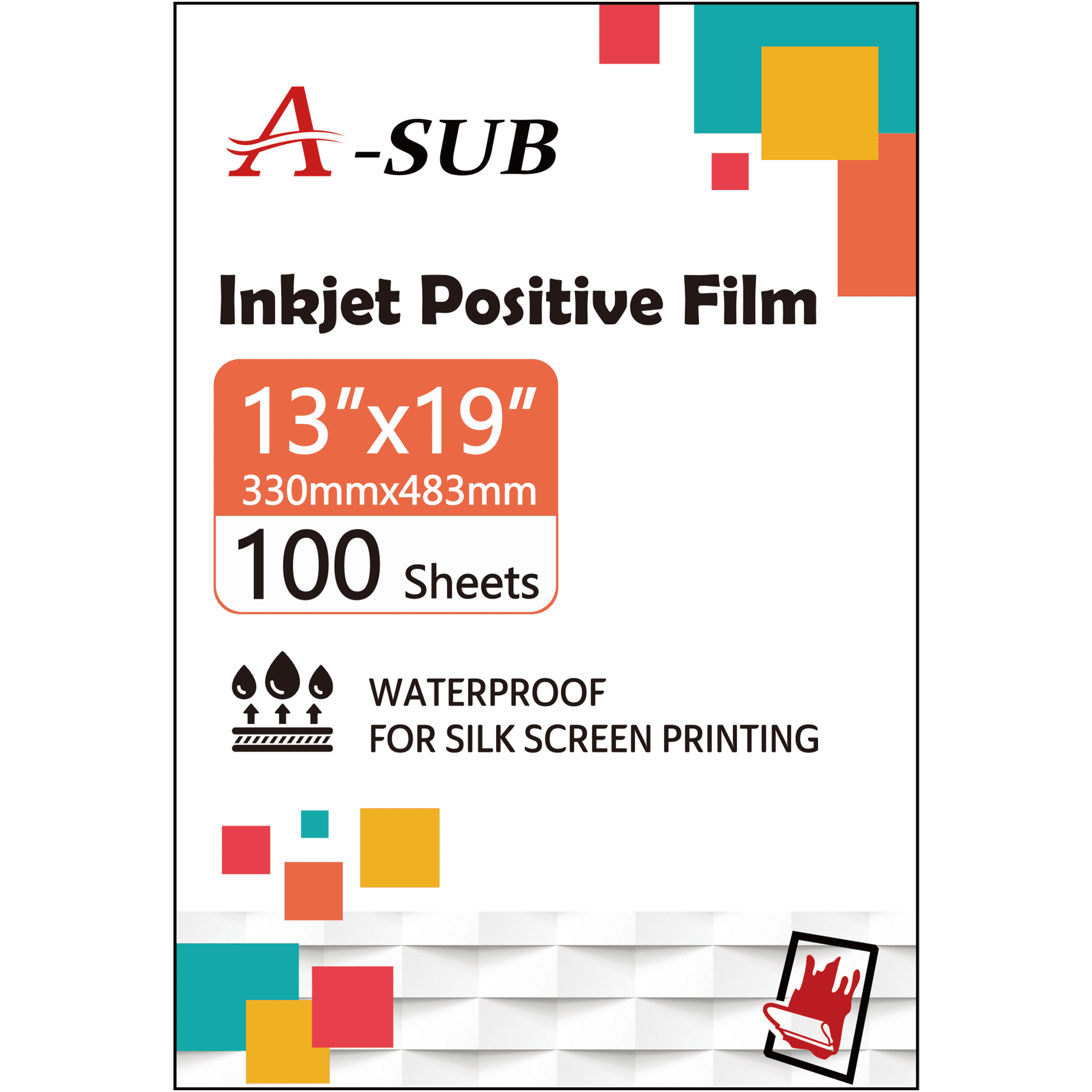 Cisinks 50 Sheet A4 100micron Waterproof Inkjet Transparency Film 8 x 11.5 4 Mil