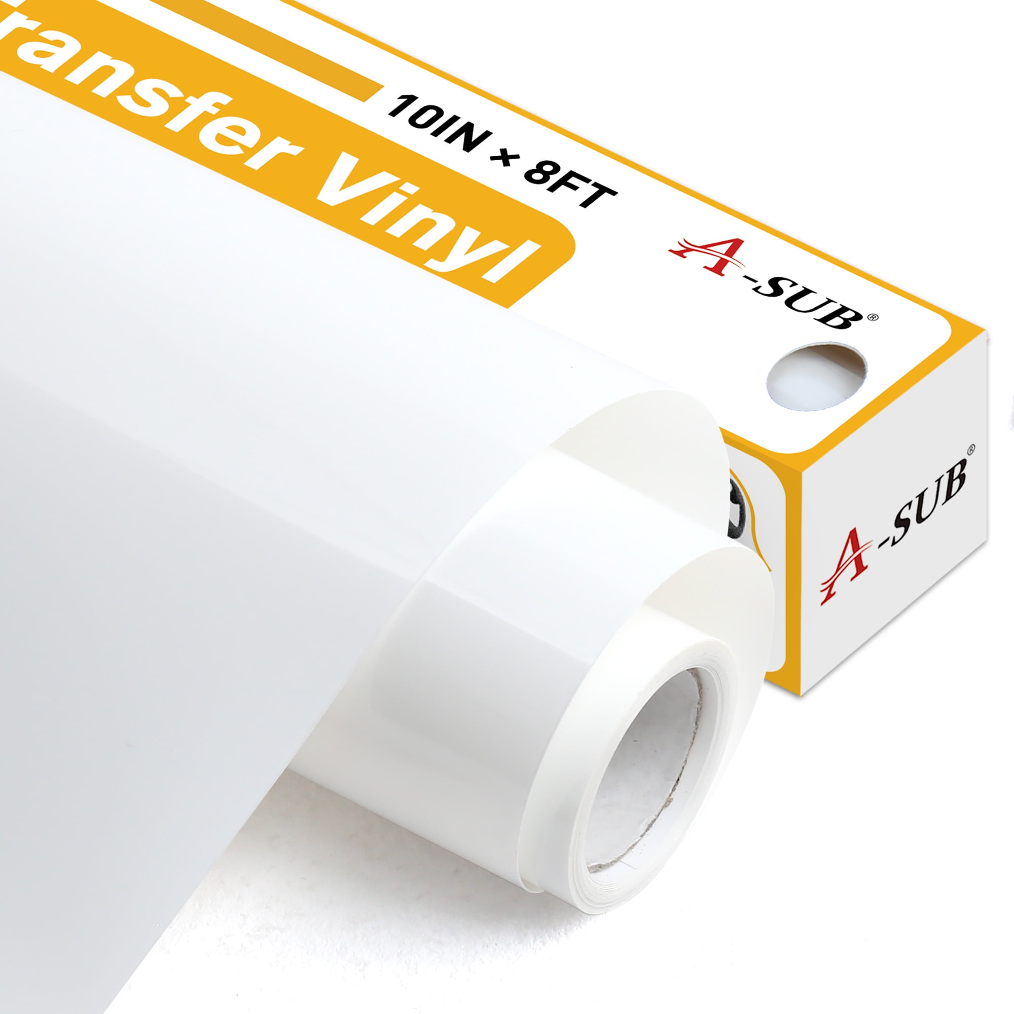 A-SUB White HTV Vinyl Roll, 3D Puff Heat Transfer Vinyl 10 x 8 FT
