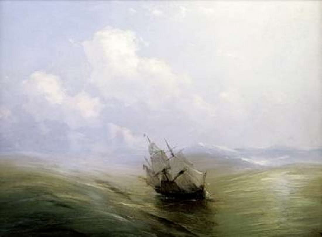 A Sailing Boat In a Heavy Swell Canvas Art - Ivan Konstantinovich Aivasowsky (18 x 24)