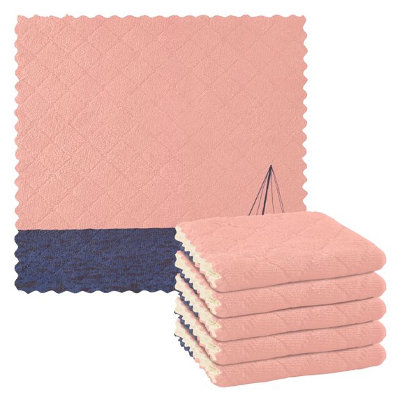 A Sailing Ship 6 Pack Kitchen Cleaning Cloths 11'' x 11'', Super Absorbent, Soft Double Layer Plush for Dish and Surface Cleaning