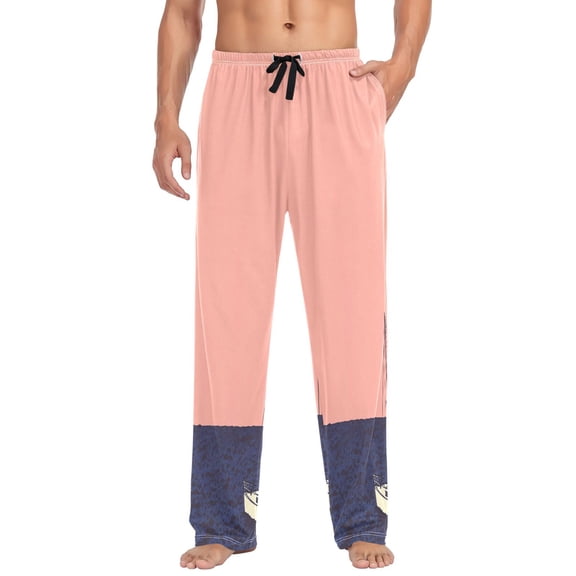 A Sailing Ship Mens Cotton Pajama Pants Long Staple Lightweight Sleep Bottoms with Pockets Breathable