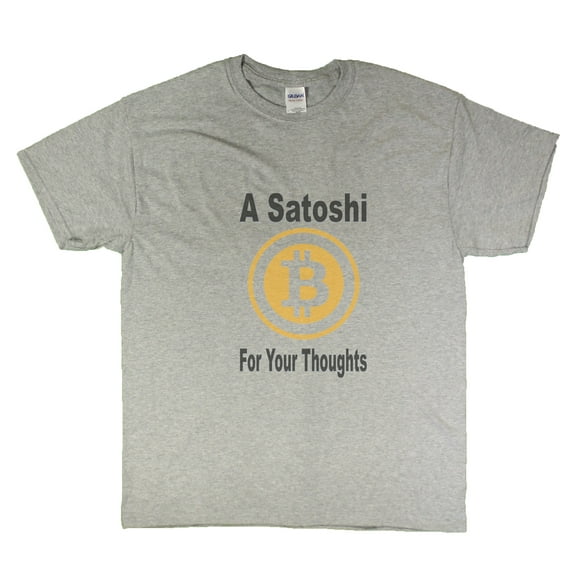 A Satoshi For Your Thoughts Bitcoin Men's T-Shirt (grey, medium)
