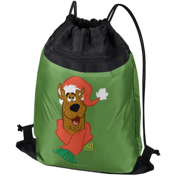 A Scooby Christmas Drawstring Backpack Sports Bag Sackpack 17" x 13", Perfect for Gym, Yoga or Practice