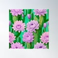 thumbnail image 1 of A Seamless Cactus Flower Pattern With Roses Pin Poster Wall Art, Modern Wall Decor For Living Room Bedroom, 30x30 UNFRAMED, 1 of 3