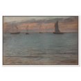 thumbnail image 1 of A Seascape at Sunset 1880s Canvas Coastal Classic Art by Art Remedy, White Frame, 30" x 20", 1 of 7