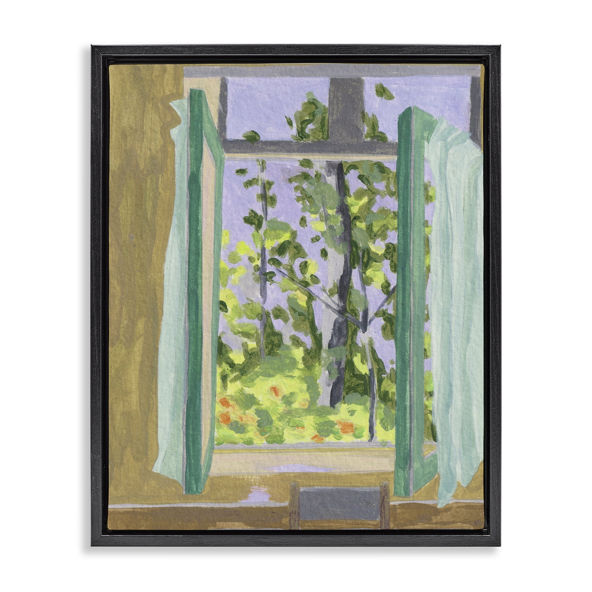 A Seat For Spring Black Framed Floater Canvas Wall Art, design by Melissa Wang