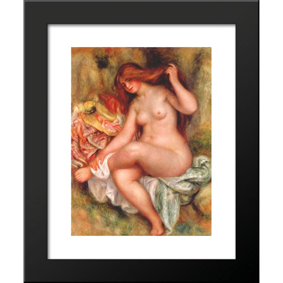 A Seating Bather 20x24 Framed Art Print by Renoir, Pierre Auguste